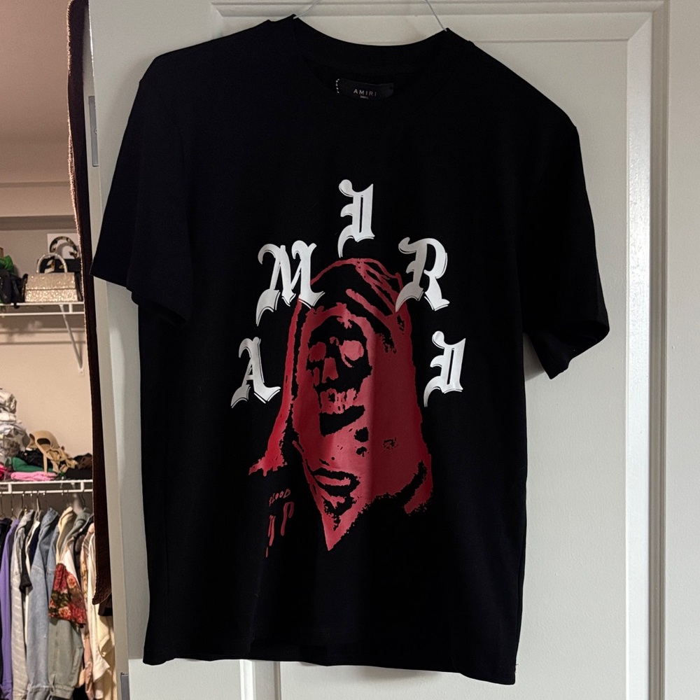 AMIRI Black Tee with Red Graphic